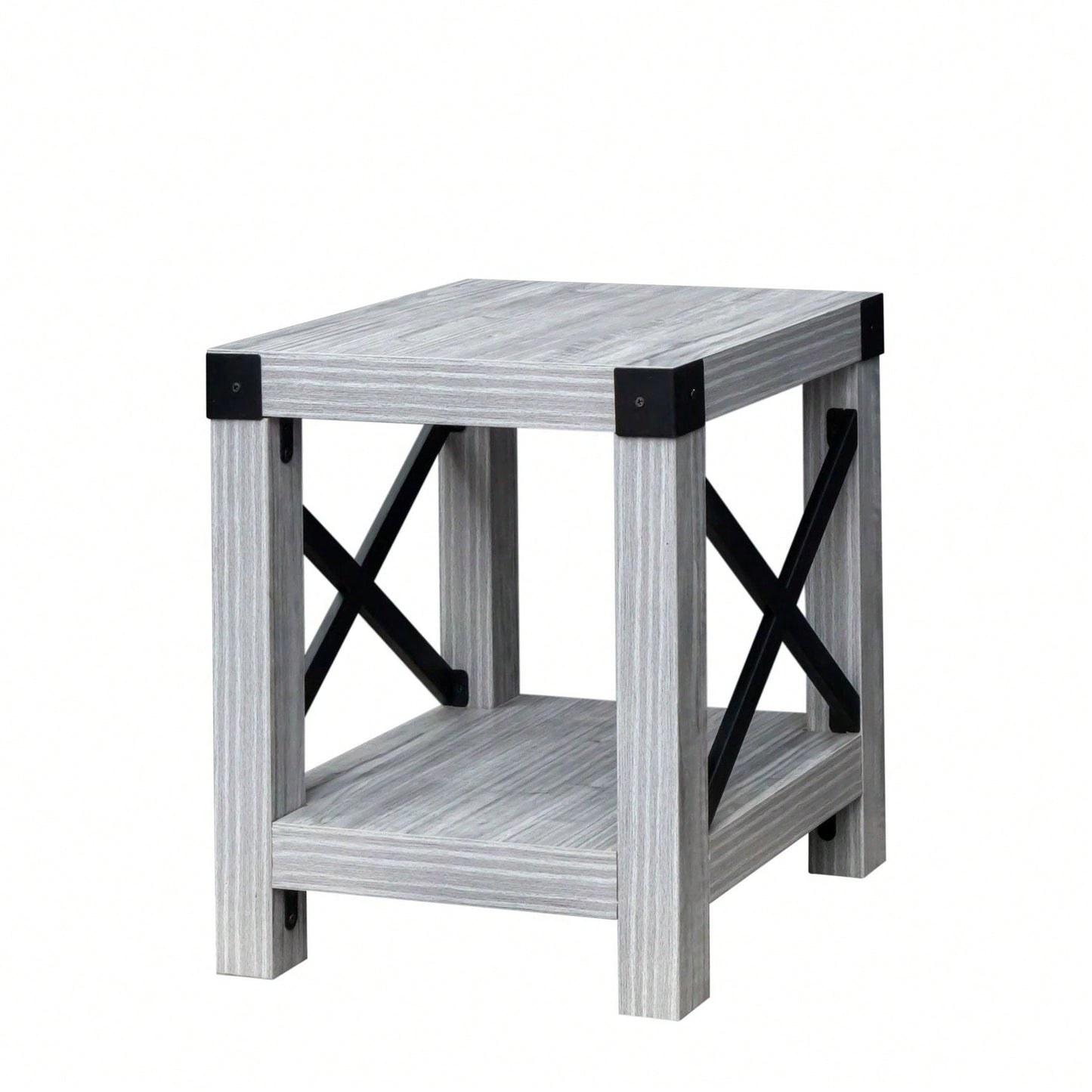 Sturdy And Elegant End Table With Oak Finish