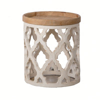 23" Large Distressed White Side Table | Casual, Elegant Look | Perfect For Any Room Of The Home