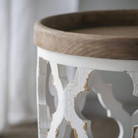 23" Large Distressed White Side Table | Casual, Elegant Look | Perfect For Any Room Of The Home