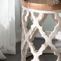 23" Large Distressed White Side Table | Casual, Elegant Look | Perfect For Any Room Of The Home