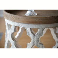 23" Large Distressed White Side Table | Casual, Elegant Look | Perfect For Any Room Of The Home