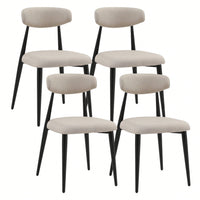 Modern Dining Chairs , Curved Backrest Round Upholstered And Metal Frame