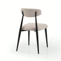 Modern Dining Chairs , Curved Backrest Round Upholstered And Metal Frame