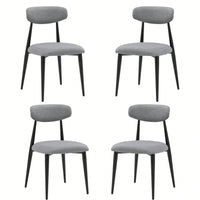 Modern Dining Chairs , Curved Backrest Round Upholstered And Metal Frame