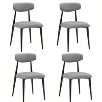 Modern Dining Chairs , Curved Backrest Round Upholstered And Metal Frame