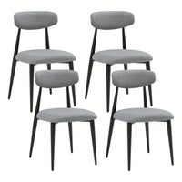 Modern Dining Chairs , Curved Backrest Round Upholstered And Metal Frame