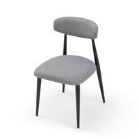 Modern Dining Chairs , Curved Backrest Round Upholstered And Metal Frame