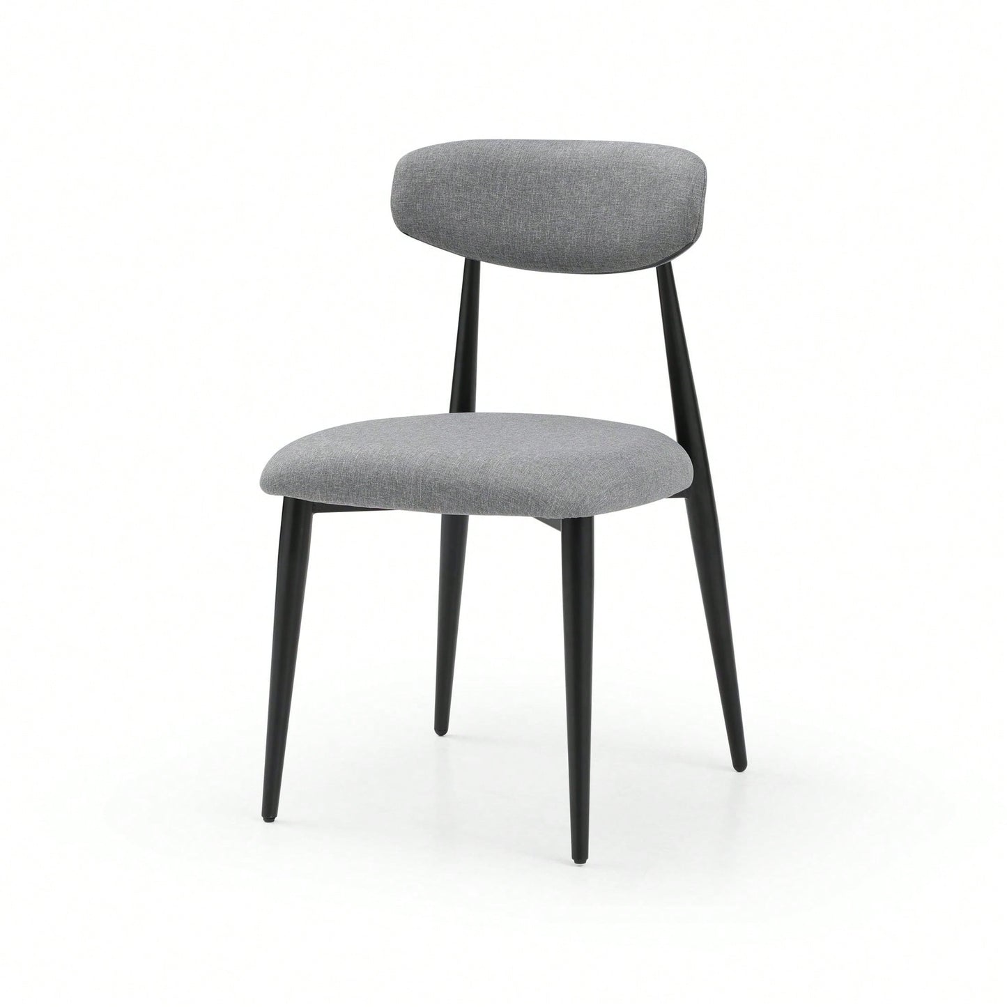 Modern Dining Chairs , Curved Backrest Round Upholstered And Metal Frame