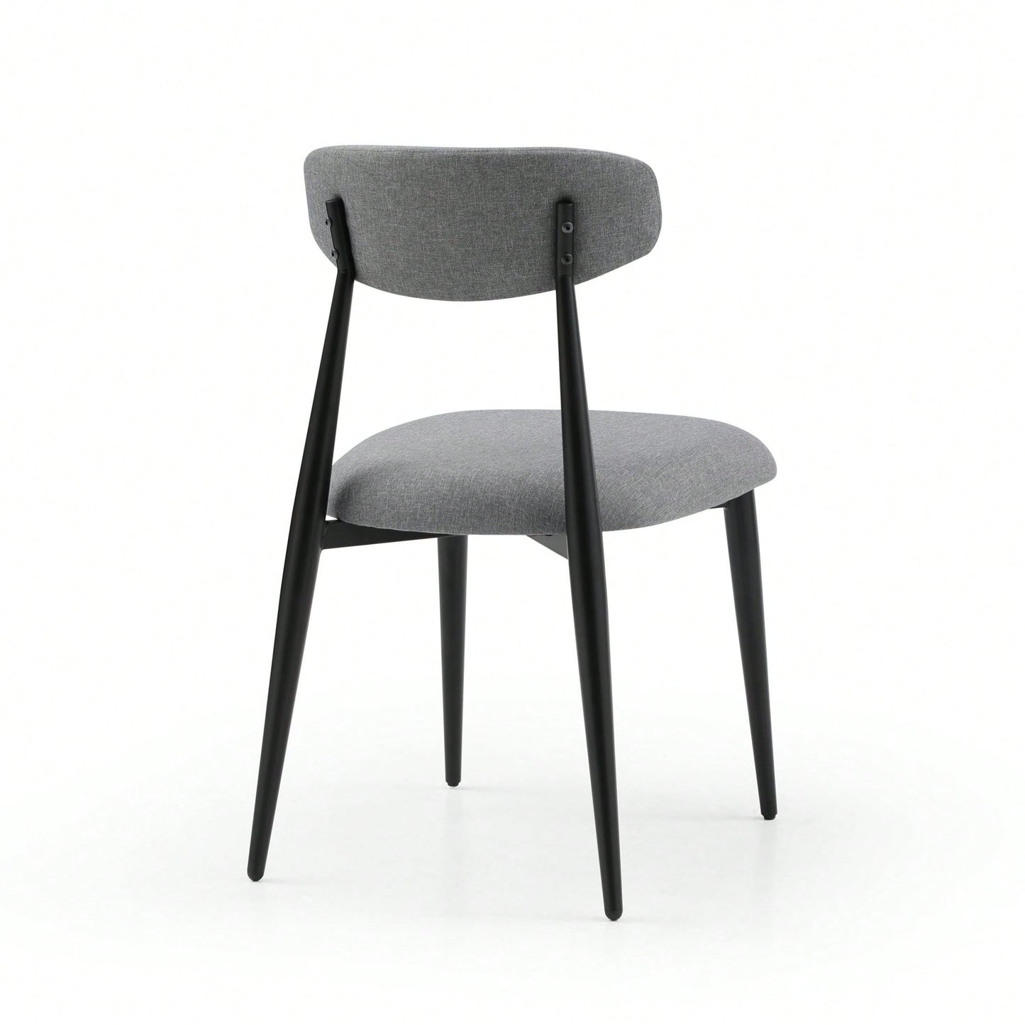 Modern Dining Chairs , Curved Backrest Round Upholstered And Metal Frame