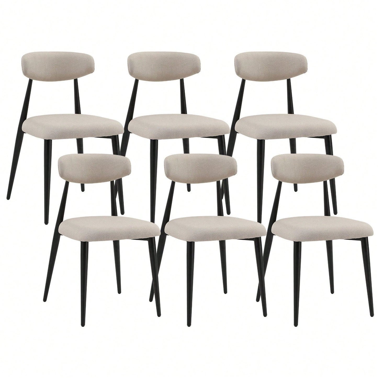 (Set Of 6) Dining Chairs, Upholstered Chairs With Metal Legs For Kitchen Dining Room