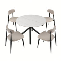 (Set Of 6) Dining Chairs, Upholstered Chairs With Metal Legs For Kitchen Dining Room