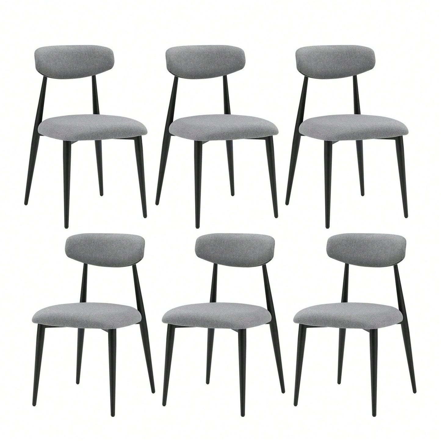 (Set Of 6) Dining Chairs, Upholstered Chairs With Metal Legs For Kitchen Dining Room