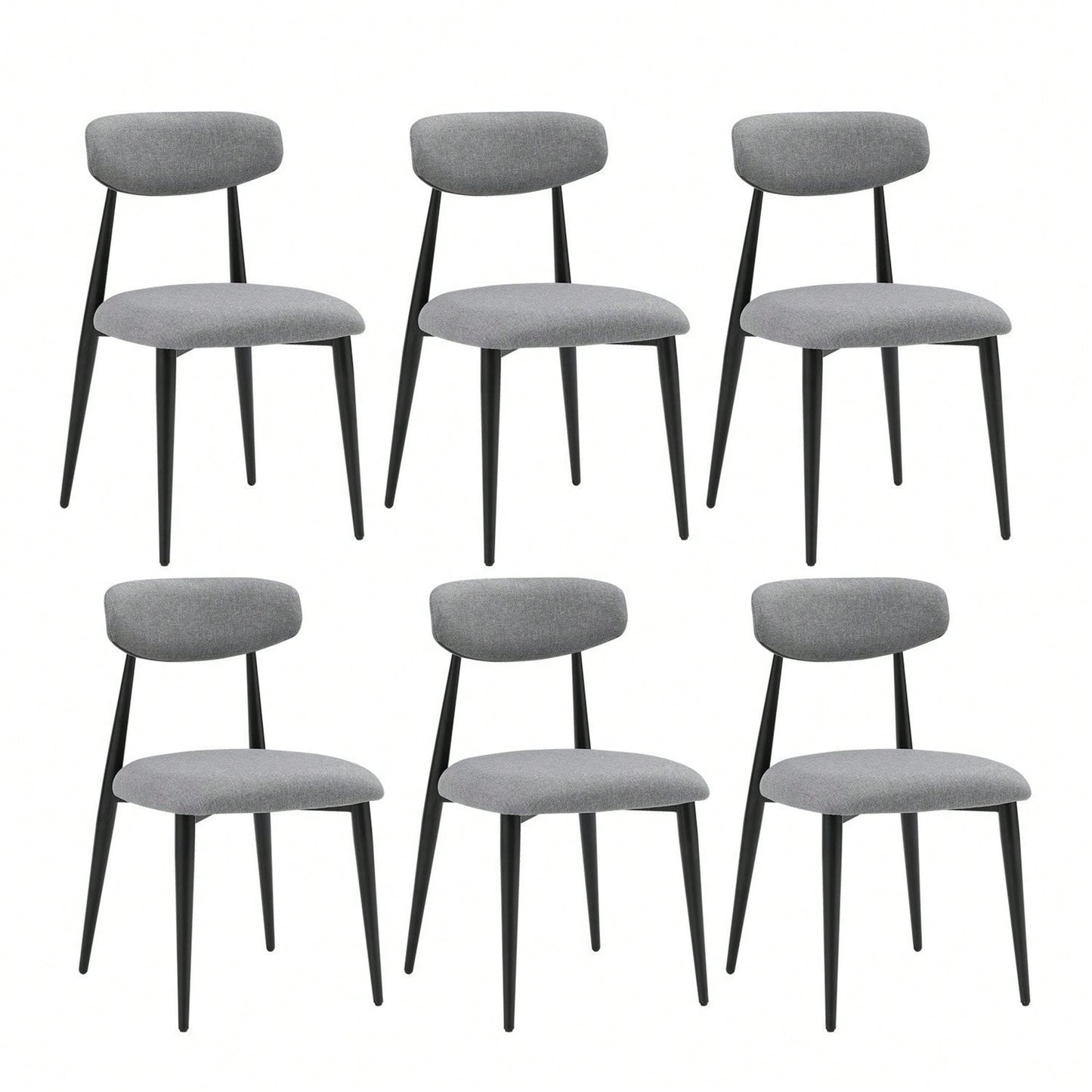 (Set Of 6) Dining Chairs, Upholstered Chairs With Metal Legs For Kitchen Dining Room