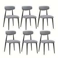 (Set Of 6) Dining Chairs, Upholstered Chairs With Metal Legs For Kitchen Dining Room