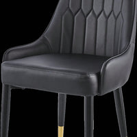 Modern Upholstered Leather Dining Chair Set of 2, Stylish Accent Chairs with Black Plastic Tube Legs