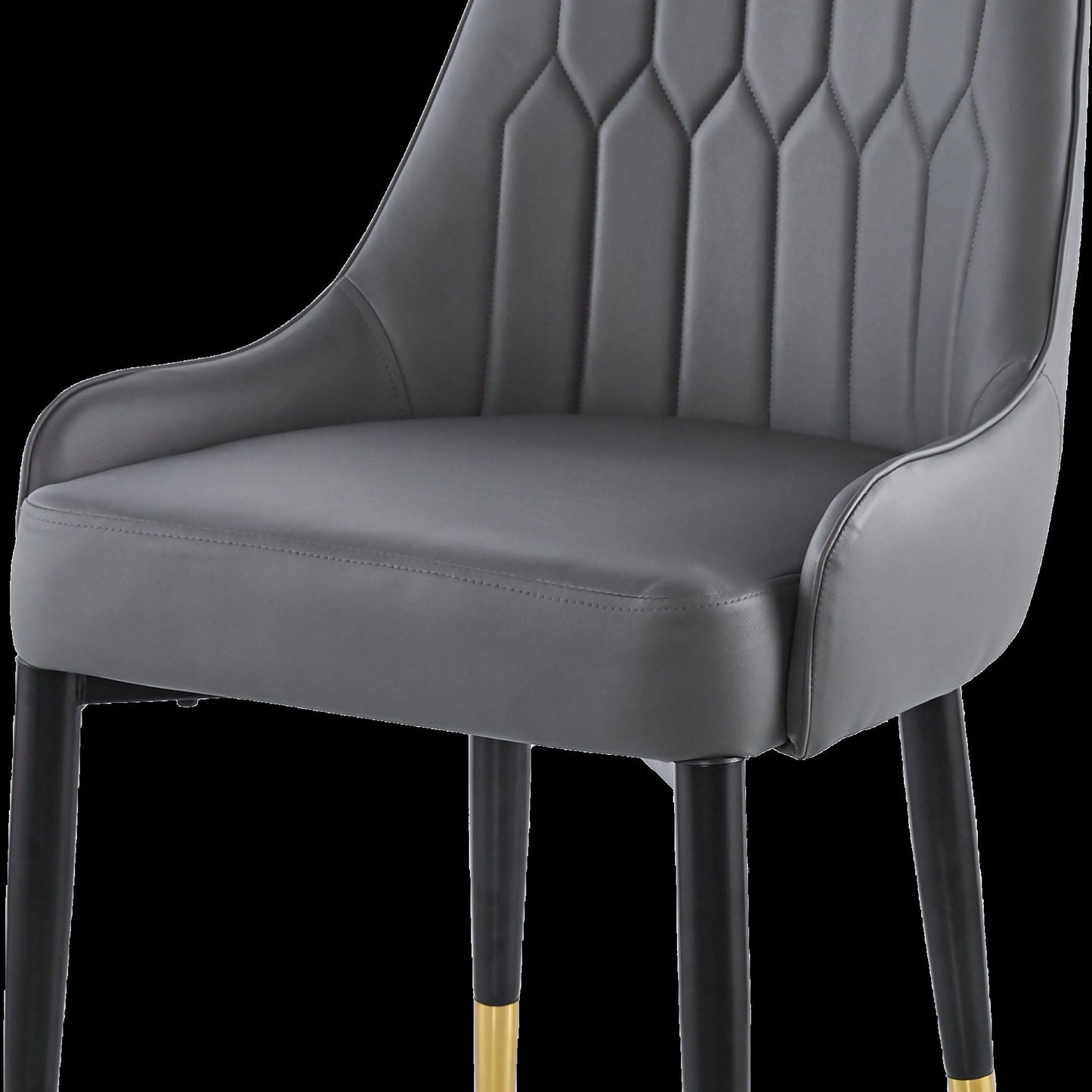 2-Pack Modern Leatherette Dining Chairs, Upholstered Accent Dining Chairs With Black Plastic Tube Plug