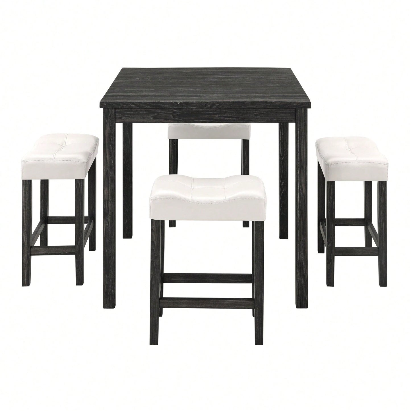 5Piece Dining Table Set, Industrial Breakfast Table Set, Bar Table And Chairs Set For Living Room, Dining Room, Game Room