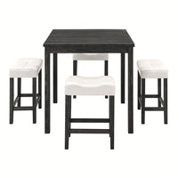 5Piece Dining Table Set, Industrial Breakfast Table Set, Bar Table And Chairs Set For Living Room, Dining Room, Game Room