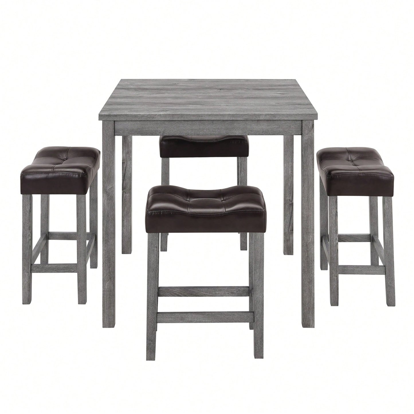 5Piece Dining Table Set, Industrial Breakfast Table Set, Bar Table And Chairs Set For Living Room, Dining Room, Game Room