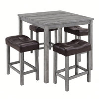 5Piece Dining Table Set, Industrial Breakfast Table Set, Bar Table And Chairs Set For Living Room, Dining Room, Game Room