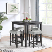 5Piece Dining Table Set, Industrial Breakfast Table Set, Bar Table And Chairs Set For Living Room, Dining Room, Game Room