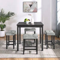 5Piece Dining Table Set, Industrial Breakfast Table Set, Bar Table And Chairs Set For Living Room, Dining Room, Game Room