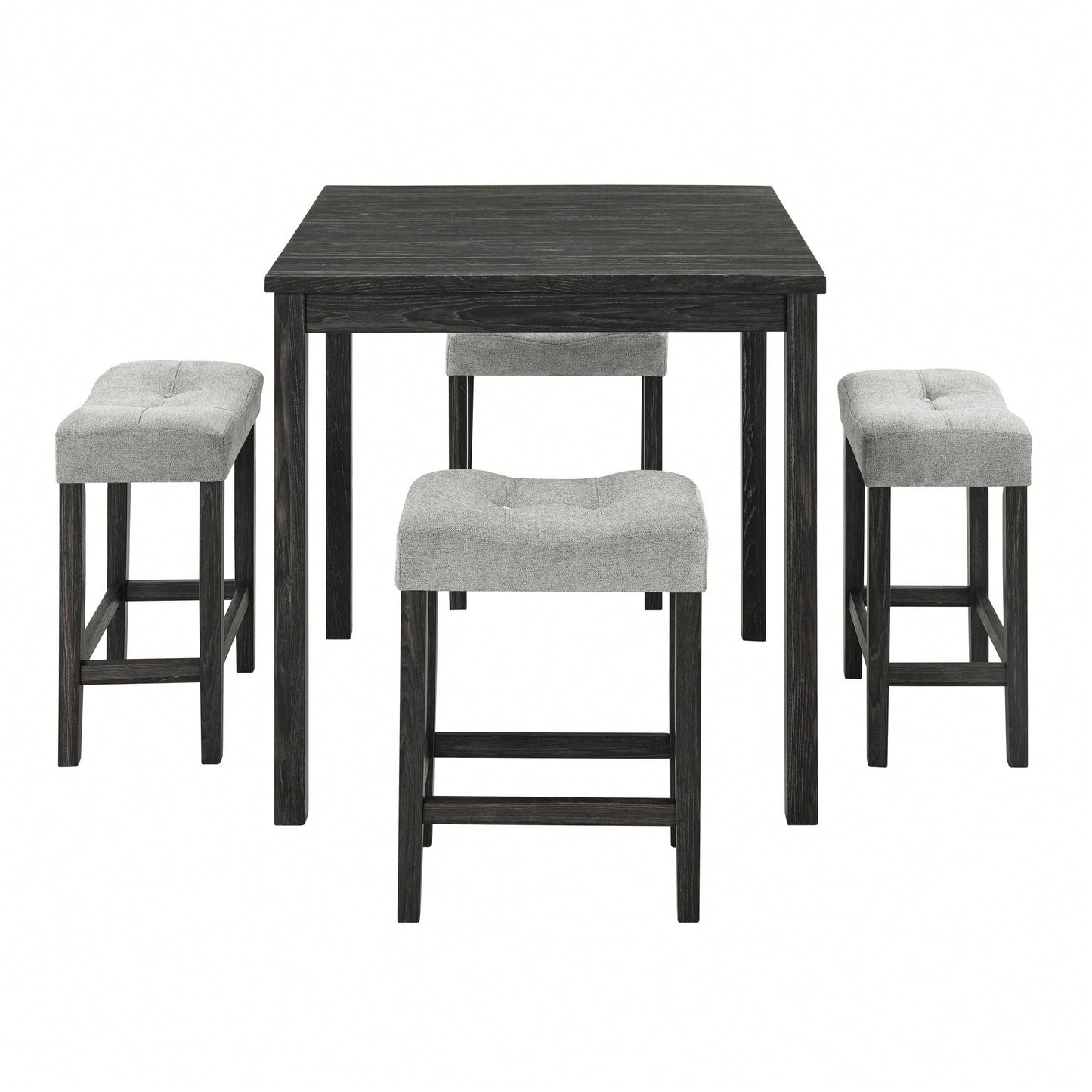 5Piece Dining Table Set, Industrial Breakfast Table Set, Bar Table And Chairs Set For Living Room, Dining Room, Game Room