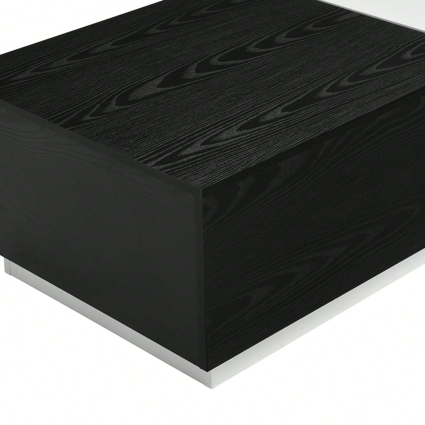 Extendable Sliding Top Coffee Table With Storage In White & Walnut