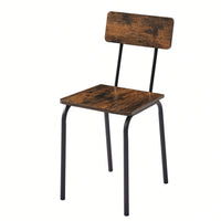 5-Piece Dining Table Set With Backrest, Industrial Style, Sturdy Construction. Rustic Brown, 43.31'' L X 27.56'' W X 30.32'' H