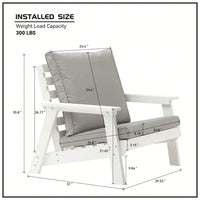 All-Weather Outdoor Single Sofa With Cushion, Sofa Set For Porch, Poolside, Terrace, And Yard Armchair