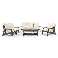 All-Weather Outdoor Single Sofa With Cushion, Sofa Set For Porch, Poolside, Terrace, And Yard Armchair