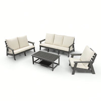 All-Weather Outdoor Single Sofa With Cushion, Sofa Set For Porch, Poolside, Terrace, And Yard Armchair