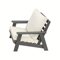 All-Weather Outdoor Single Sofa With Cushion, Sofa Set For Porch, Poolside, Terrace, And Yard Armchair
