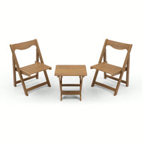 Foldable Small Table And Chair Set With 2 Chairs And Rectangular Table
