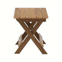 Foldable Small Table And Chair Set With 2 Chairs And Rectangular Table