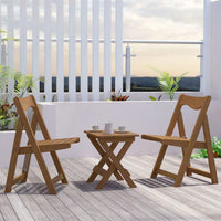 Foldable Small Table And Chair Set With 2 Chairs And Rectangular Table