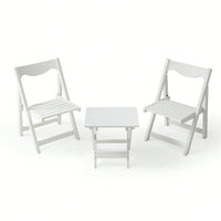 Foldable Small Table And Chair Set With 2 Chairs And Rectangular Table