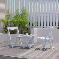 Foldable Small Table And Chair Set With 2 Chairs And Rectangular Table