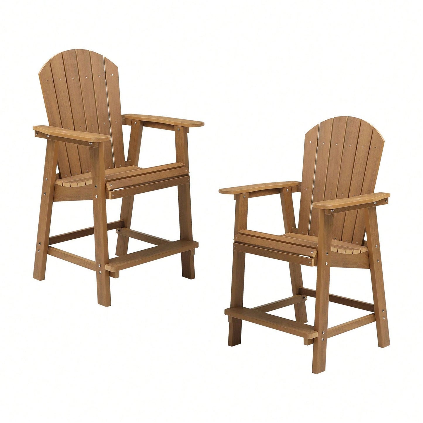 Set Of 2 Hips Bar Chairs With Armrests, Outdoor Patio Bar Chairs