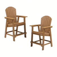 Set Of 2 Hips Bar Chairs With Armrests, Outdoor Patio Bar Chairs