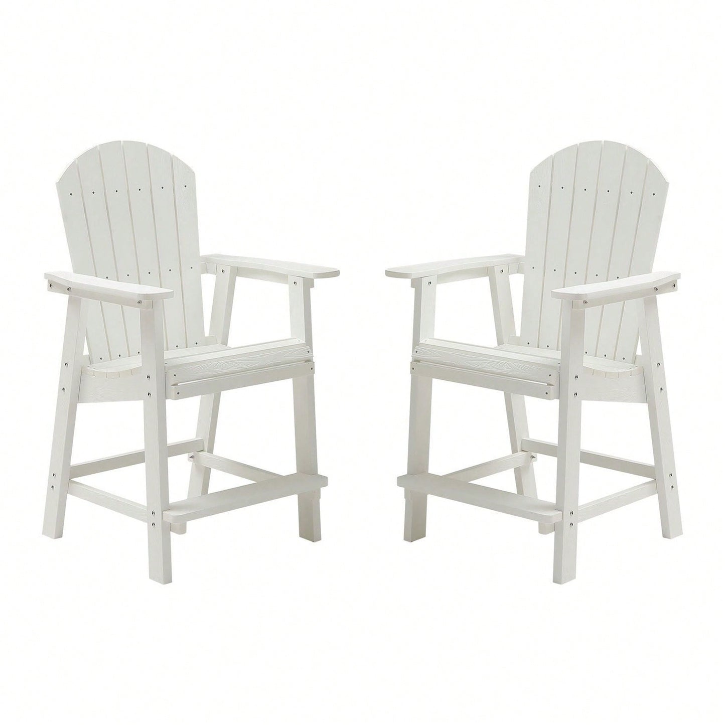 Set Of 2 Hips Bar Chairs With Armrests, Outdoor Patio Bar Chairs