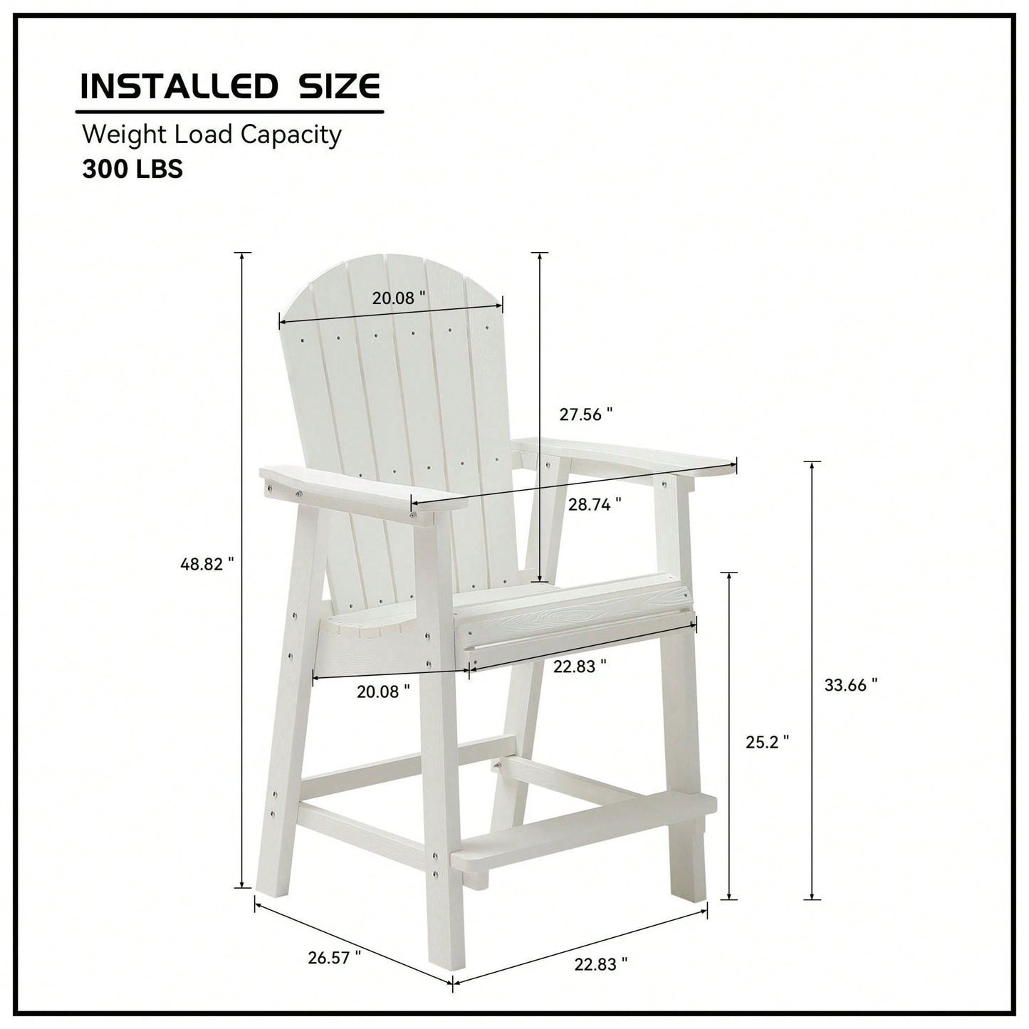 Set Of 2 Hips Bar Chairs With Armrests, Outdoor Patio Bar Chairs