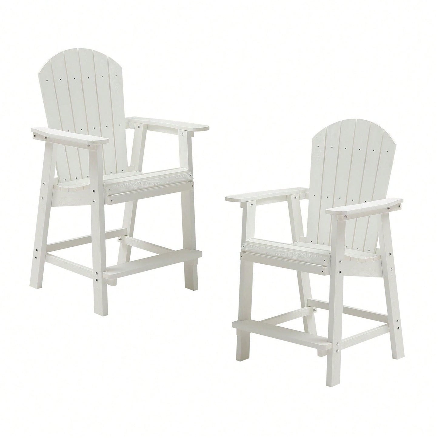 Set Of 2 Hips Bar Chairs With Armrests, Outdoor Patio Bar Chairs