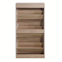 3-Tier Wood Shoe Rack Storage Organizer For Entryway