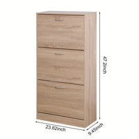 3-Tier Wood Shoe Rack Storage Organizer For Entryway
