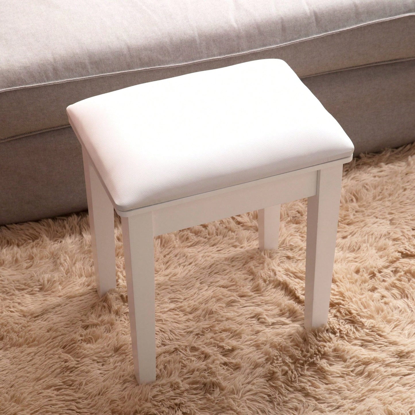 Makeup Bench Dressing Stool With Cushion And Solid Legs