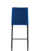 2-Piece Set, Modern Simple Bar Chair, Fireproof Leather Spraying Metal Pipe, Diamond Grid Pattern, Restaurant, Family