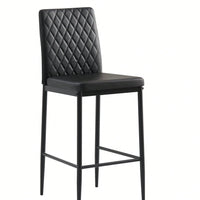 2-Piece Set, Modern Simple Bar Chair, Fireproof Leather Spraying Metal Pipe, Diamond Grid Pattern, Restaurant, Family