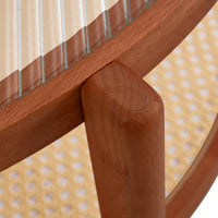 Circular Double-Layer Solid Wood Coffee Table, Craft Glass Tabletop, Second Layer Material: PE Rattan, Solid Wood Frame
