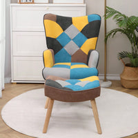 Accent Chair With Ottoman, Living Room Chair And Ottoman Set, Comfy Side Armchair For Bedroom